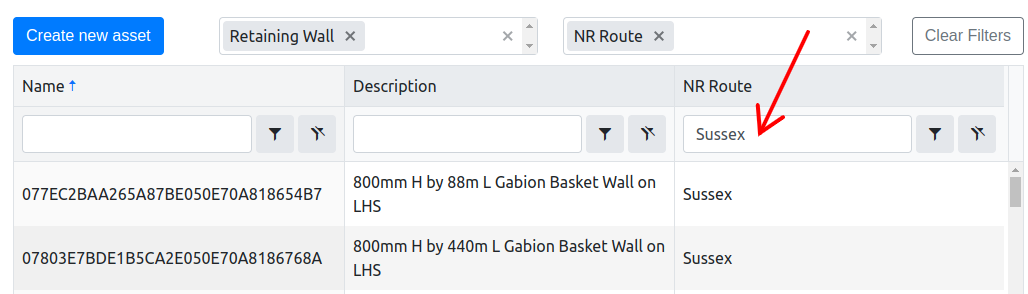 filter column data