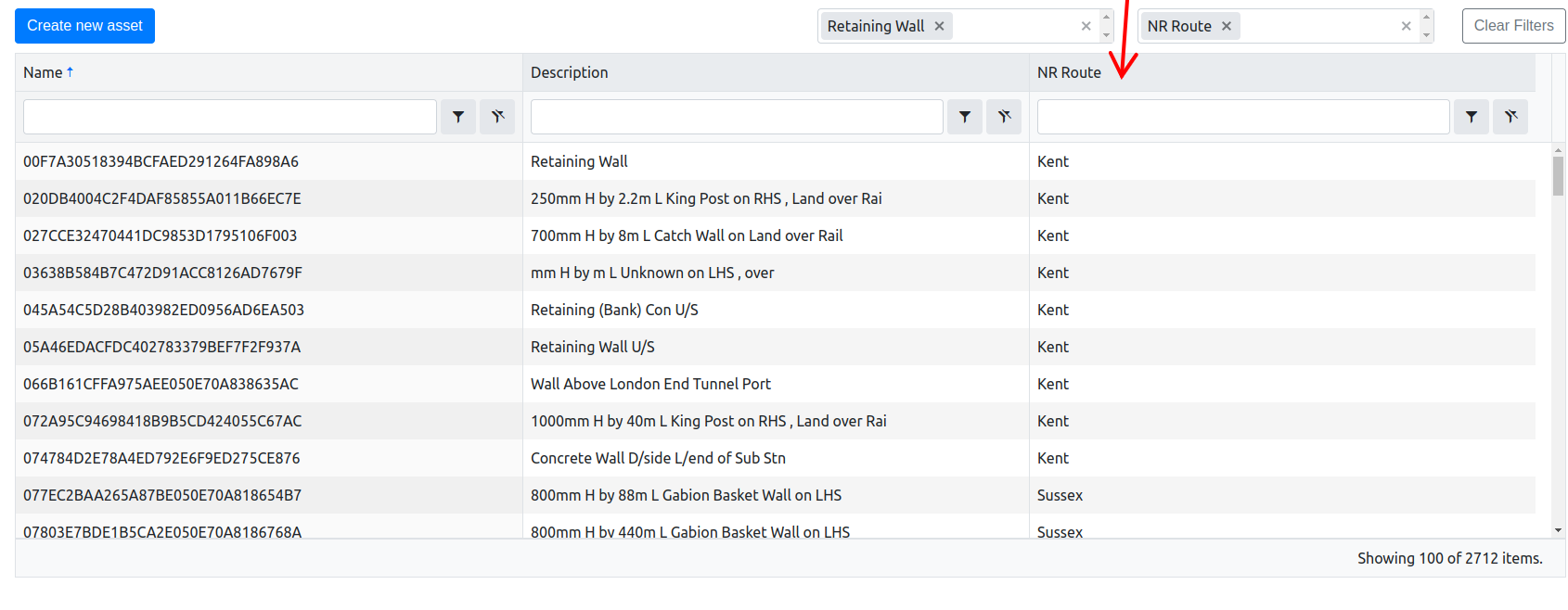 select asset column added