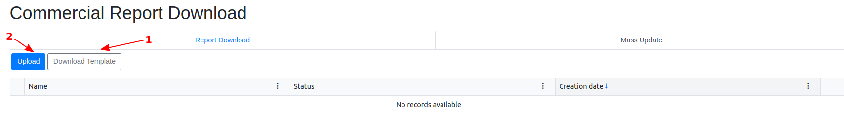 Commercial report - Mass Update